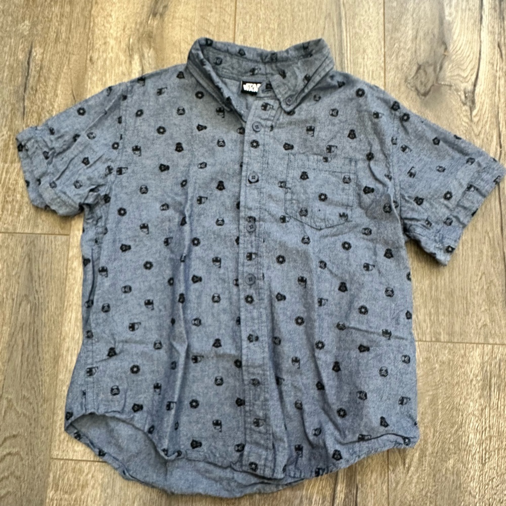 Star Wars Blue Shirt with Black Helmets